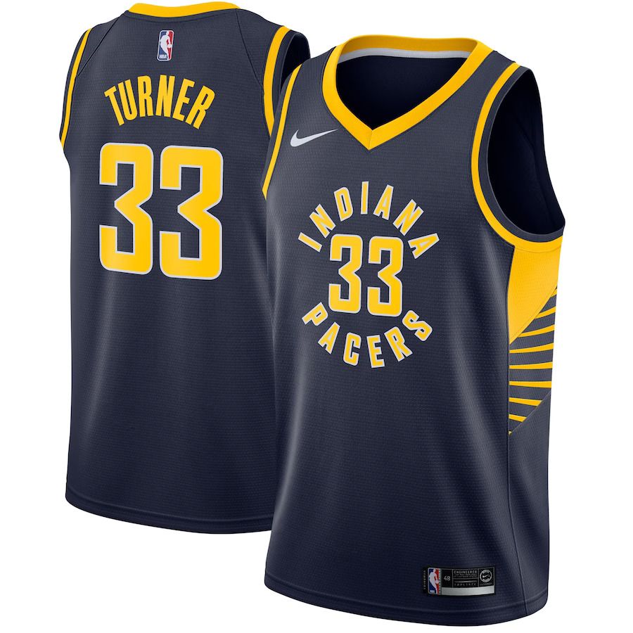 Men Indiana Pacers 33 Myles Turner Nike Navy Swingman NBA Jersey